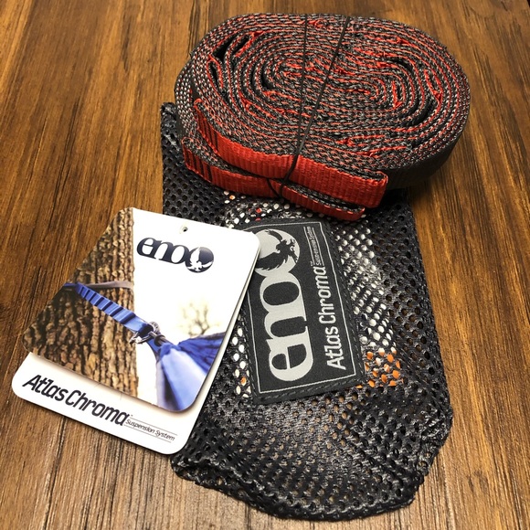 ENO - Correas de hamaca Eagles Nest Outfitters Atlas Chroma, sistema de suspensión, neón/negro